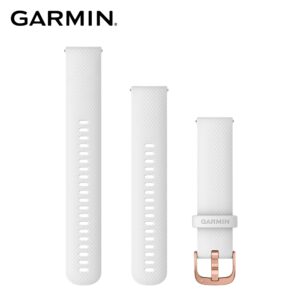 GARMIN Quick Release 20mm 白色矽膠錶帶暨玫瑰金錶扣