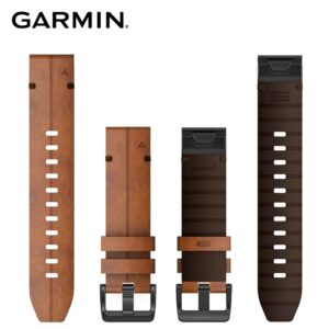 GARMIN QUICKFIT 22mm 栗色皮革錶帶